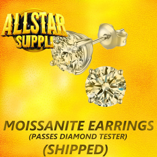 MOISSANITE EARRINGS *PASSES DIAMOND TESTER* (PREORDER)(SHIPPED PRODUCT)